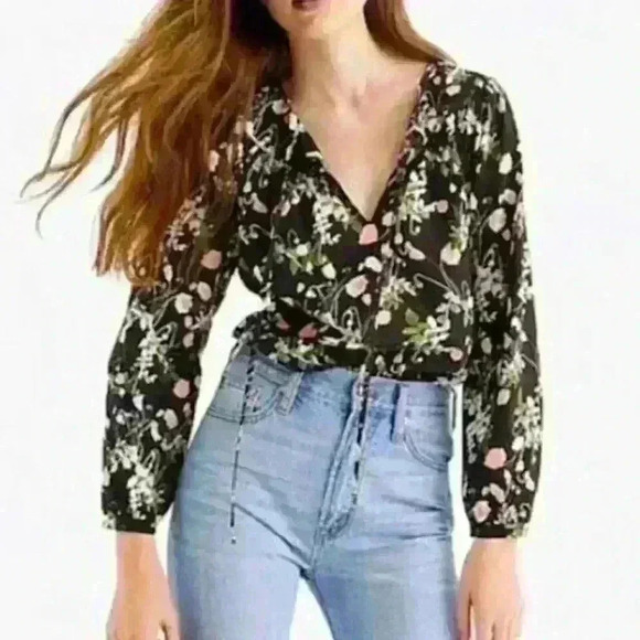 J.Crew Peasant Top in Liberty of London Poppy Dream Size S - Picture 1 of 8